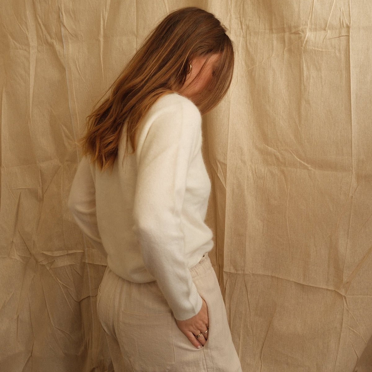 Jean Crew Neck Knit - Cream