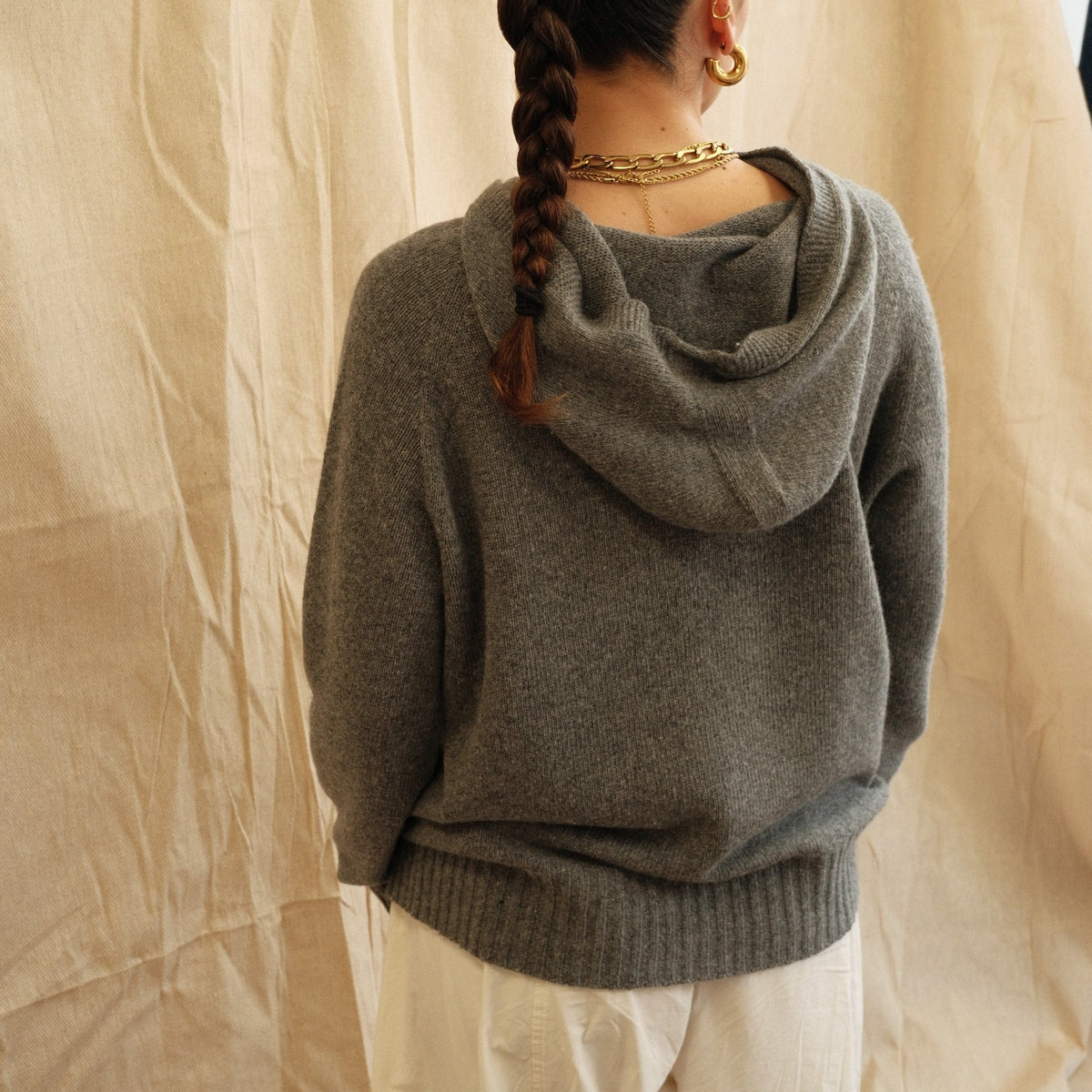 Maeve Knit Hoodie - Grey