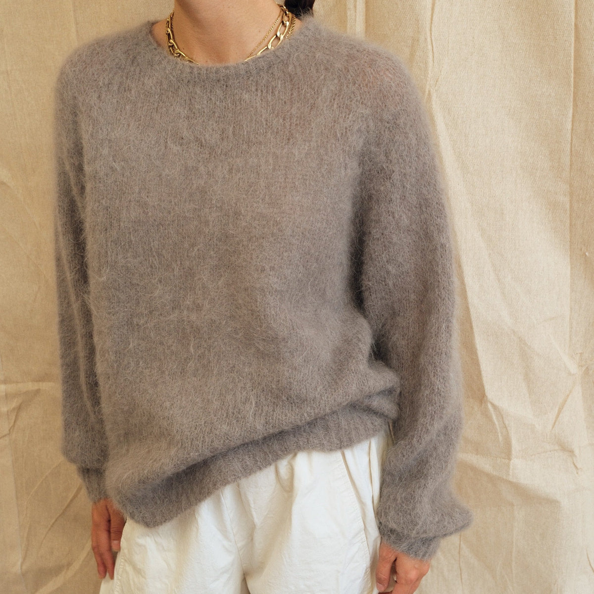 Shelly Crew Neck Knit - Grey