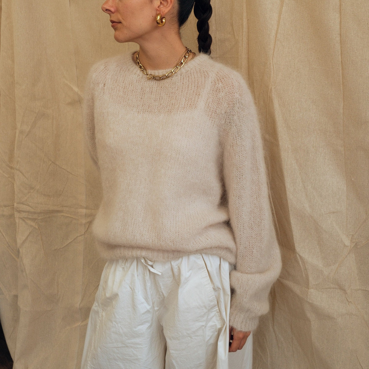 Shelly Crew Neck Knit - Cream