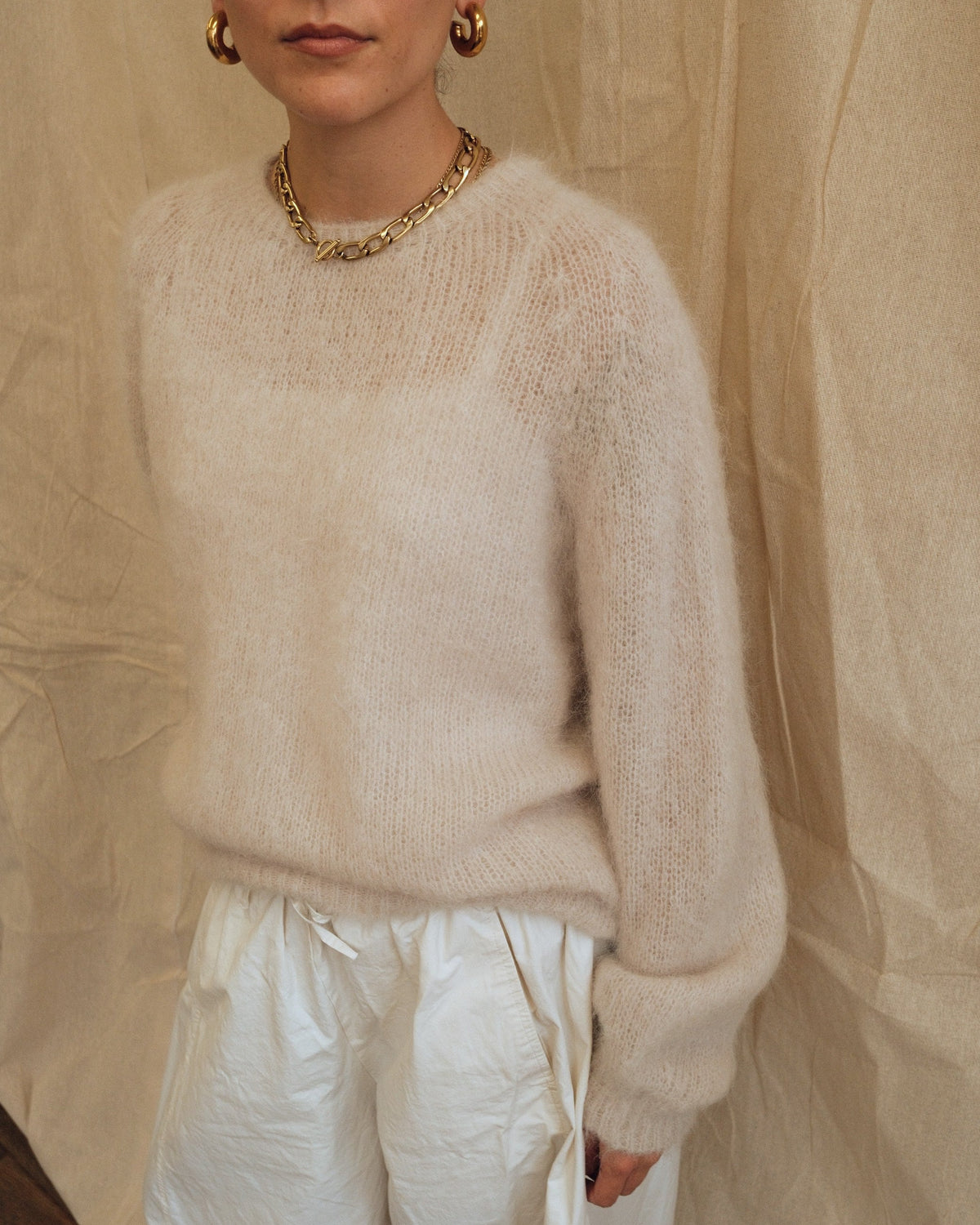 Shelly Crew Neck Knit - Cream