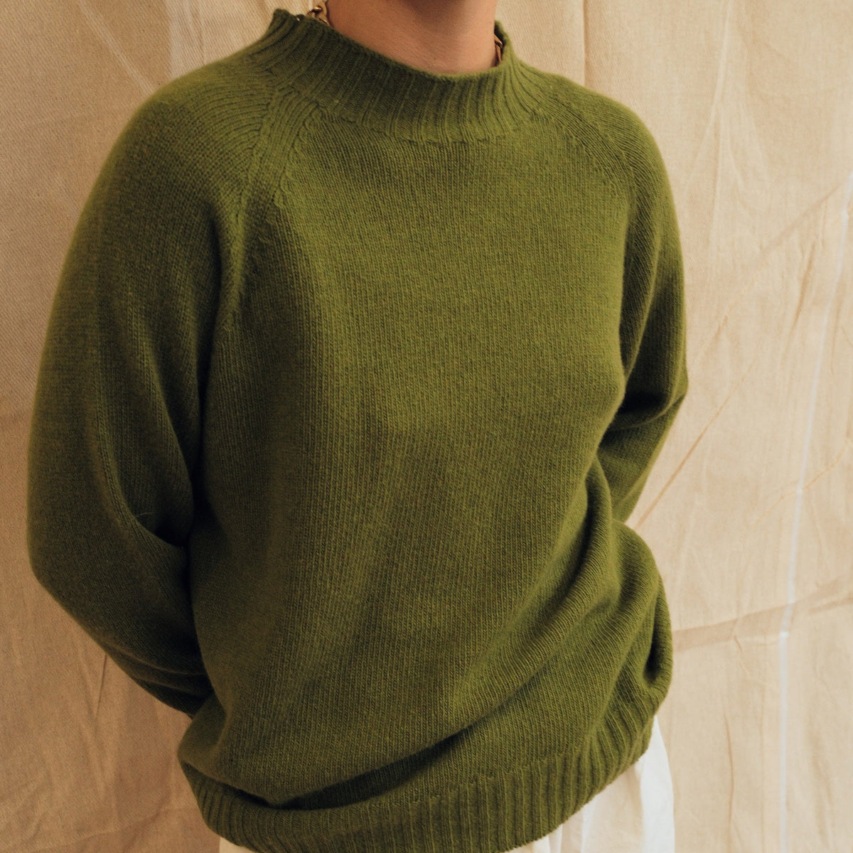 Maeve Funnel Neck Knit  - Green