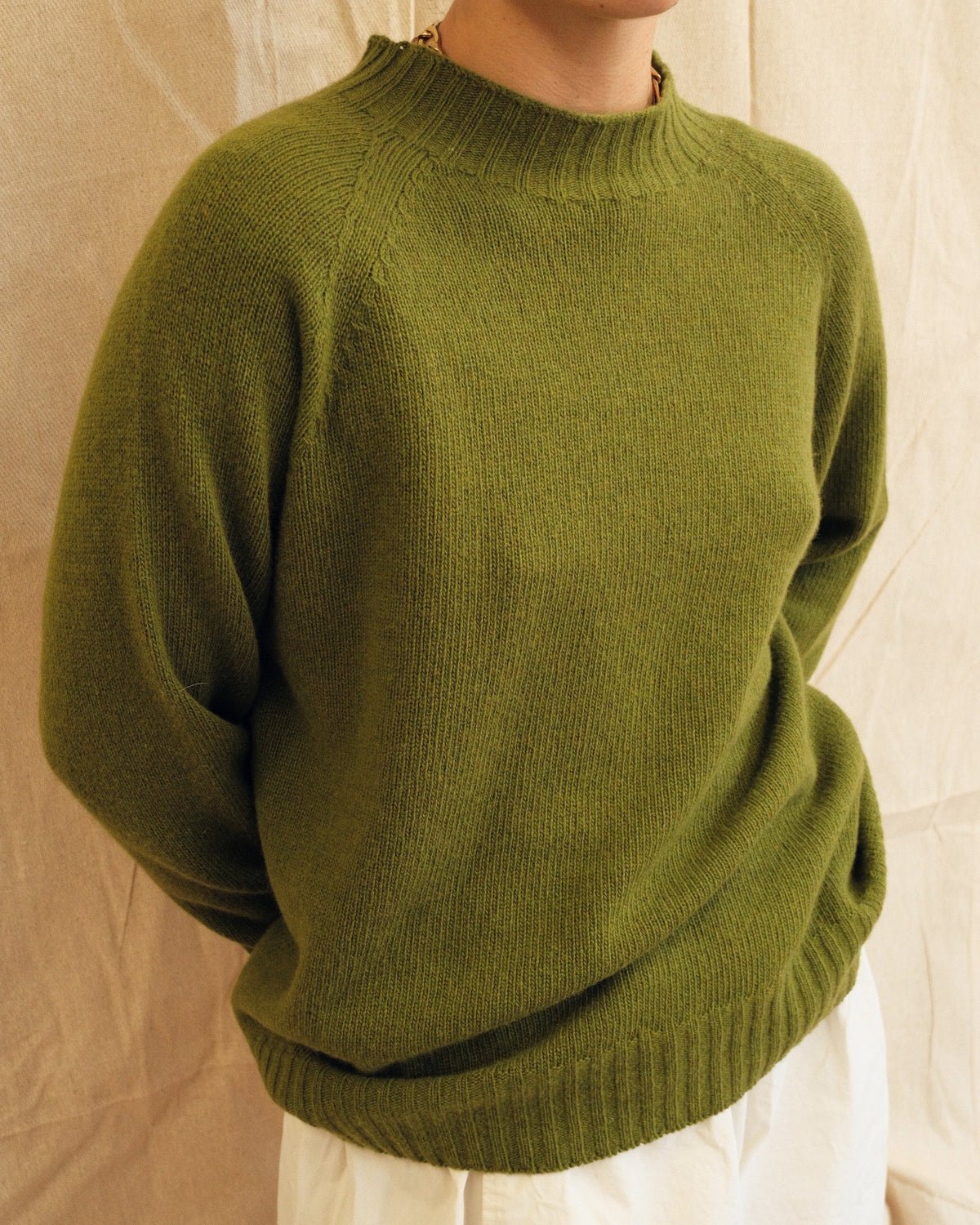 Maeve Funnel Neck Knit  - Green