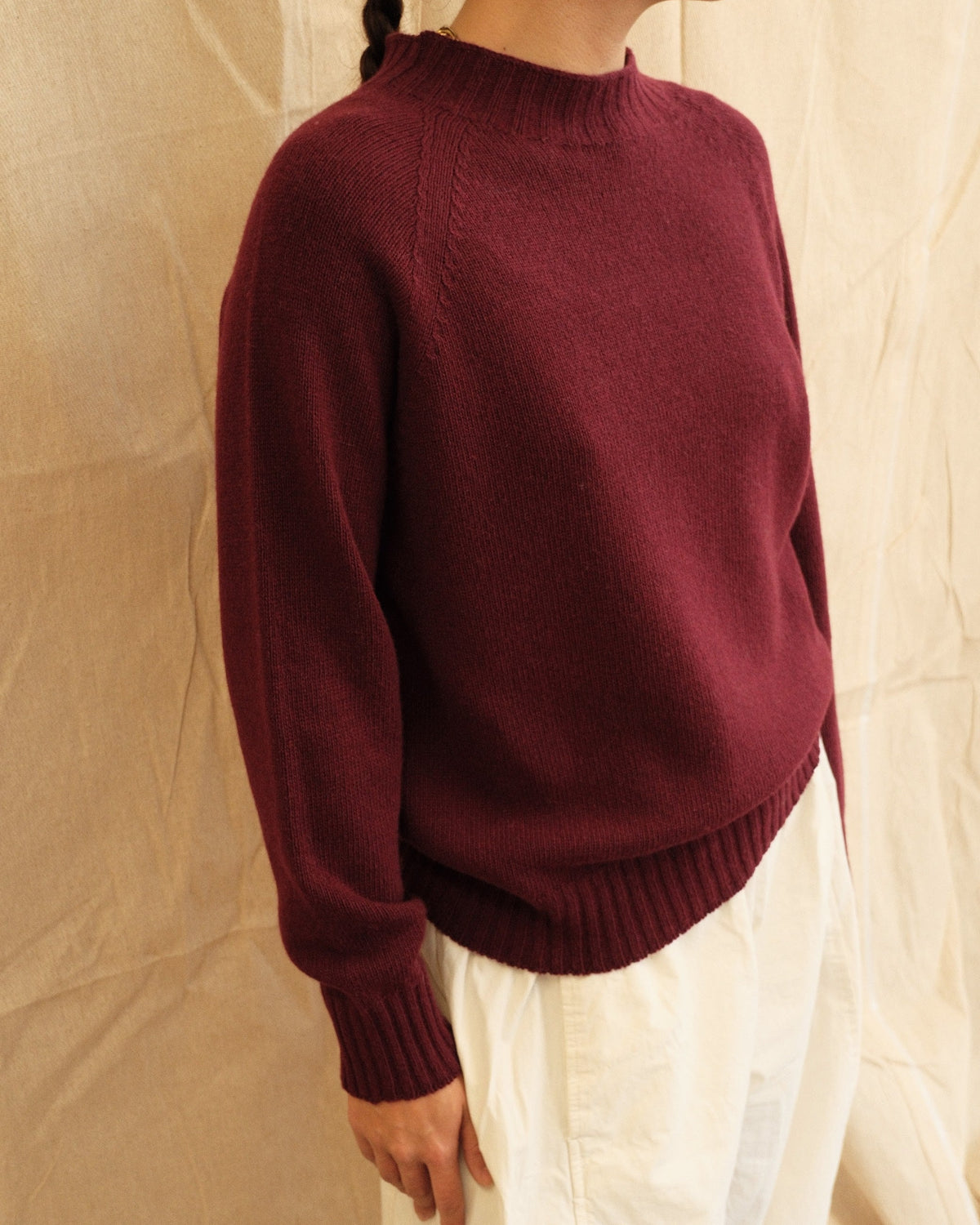 Maeve Funnel Neck Knit  - Burgundy
