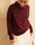 Maeve Funnel Neck Knit  - Burgundy