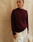 Maeve Funnel Neck Knit  - Burgundy