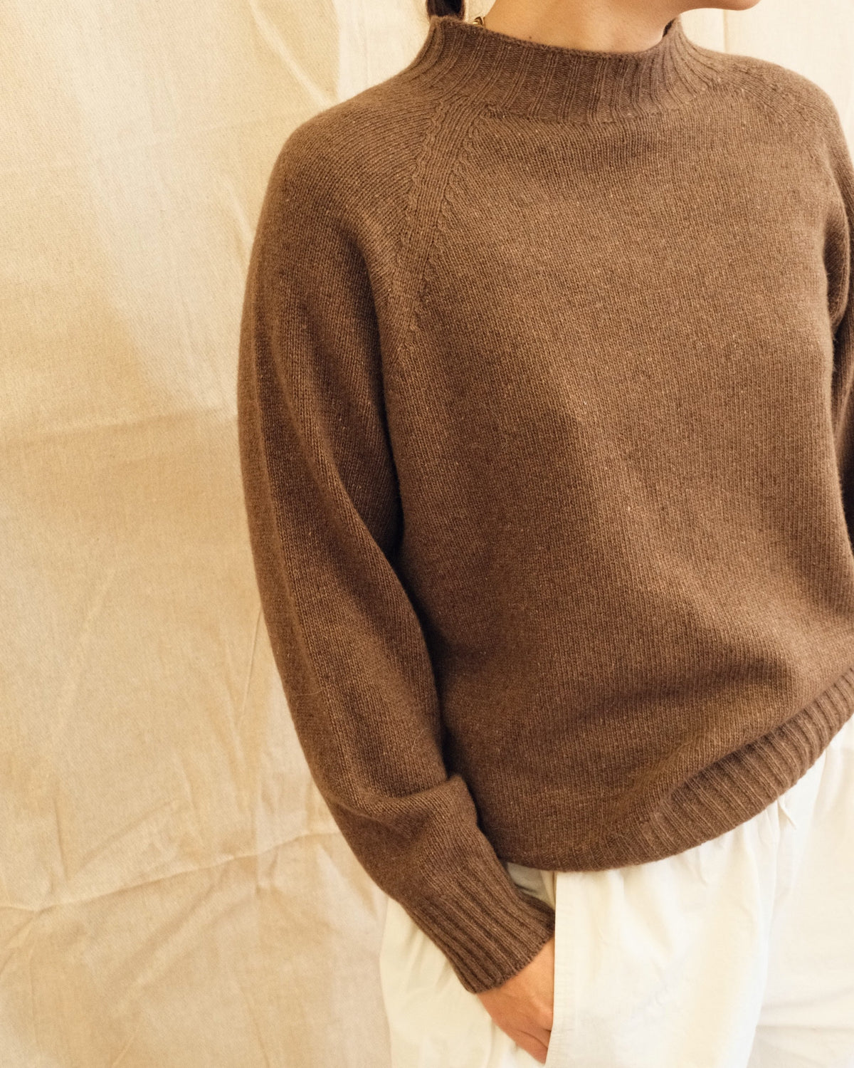 Maeve Funnel Neck Knit  - Chocolate