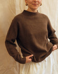 Maeve Funnel Neck Knit  - Chocolate