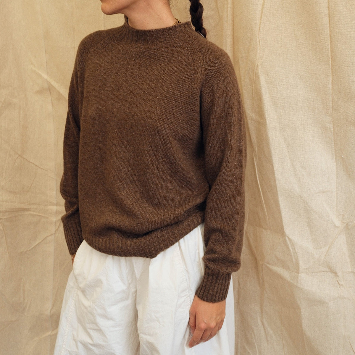 Maeve Funnel Neck Knit  - Chocolate