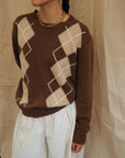 Argyle Jumper - Brown