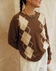 Argyle Jumper - Brown