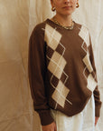 Argyle Jumper - Brown