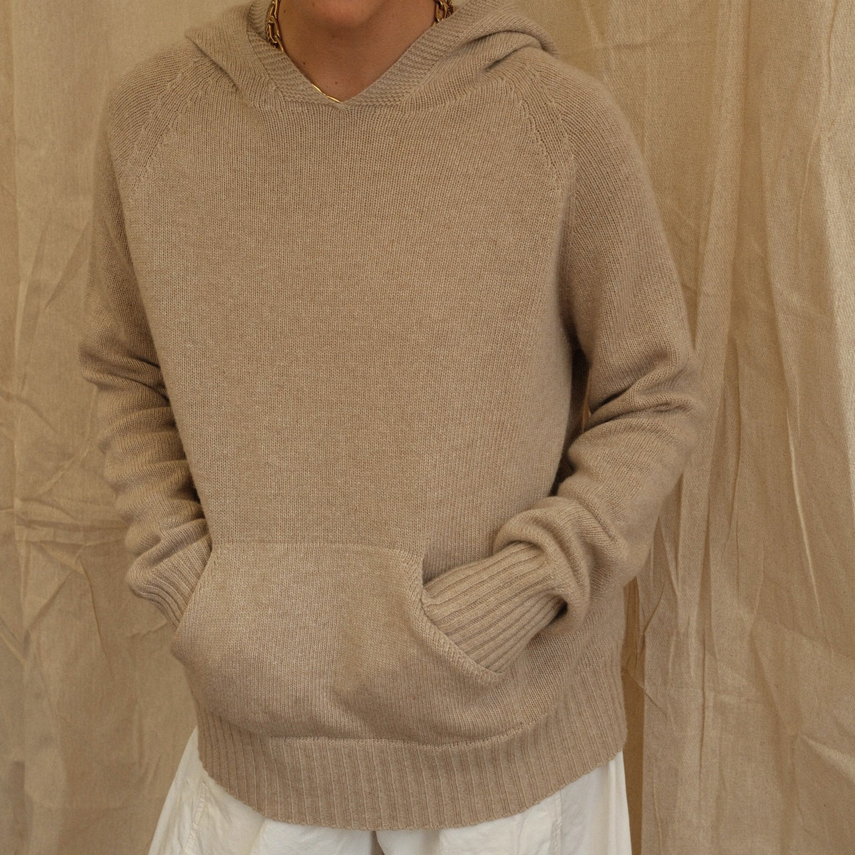 Maeve Knit Hoodie - Beige