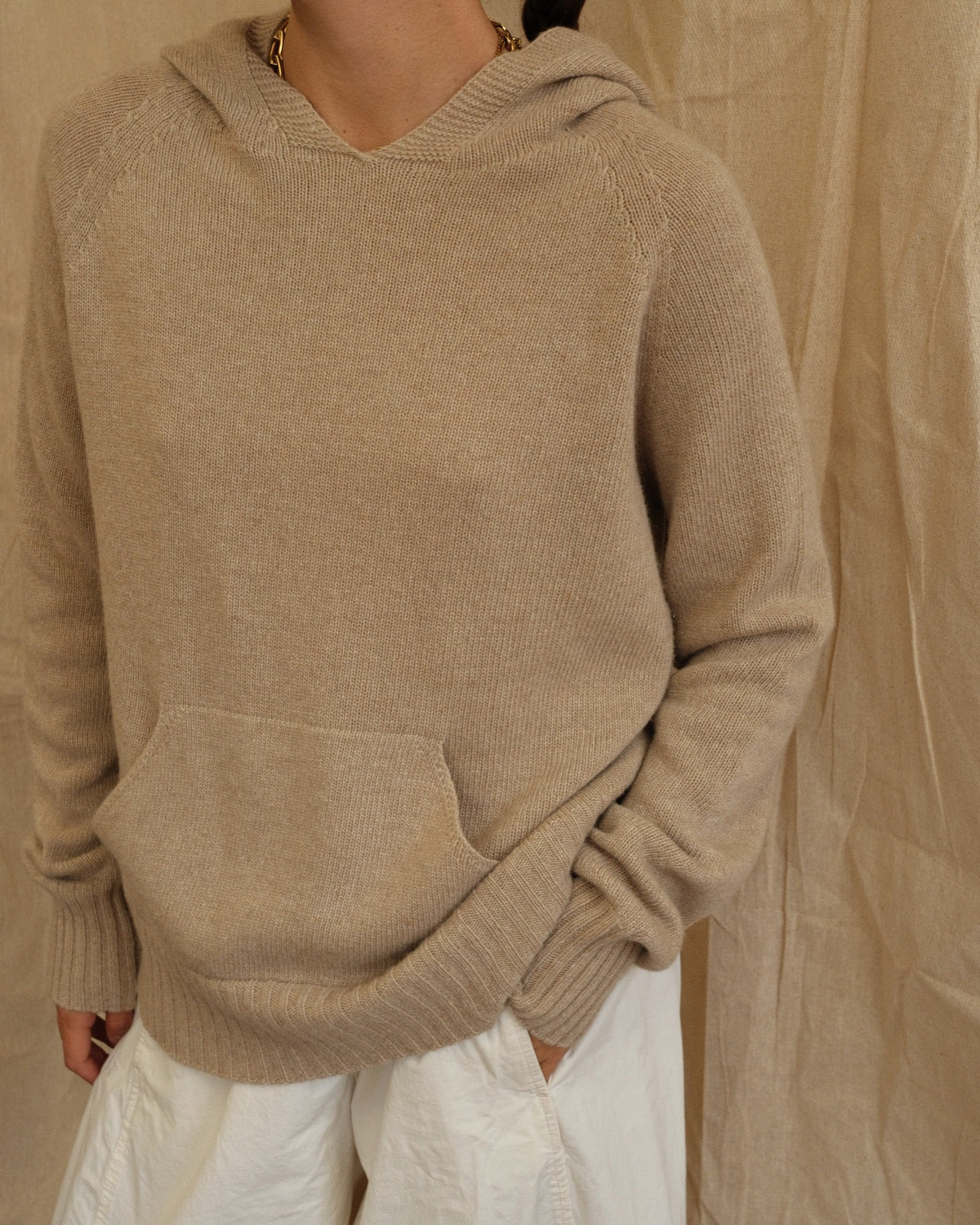 Maeve Knit Hoodie - Beige