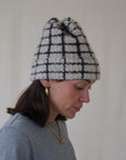 BLACK GRID BEANIE