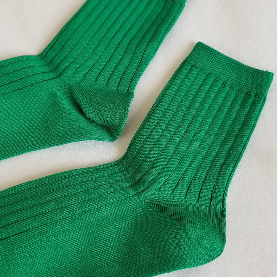 Her Socks Combed Cotton Rib Kelly Green