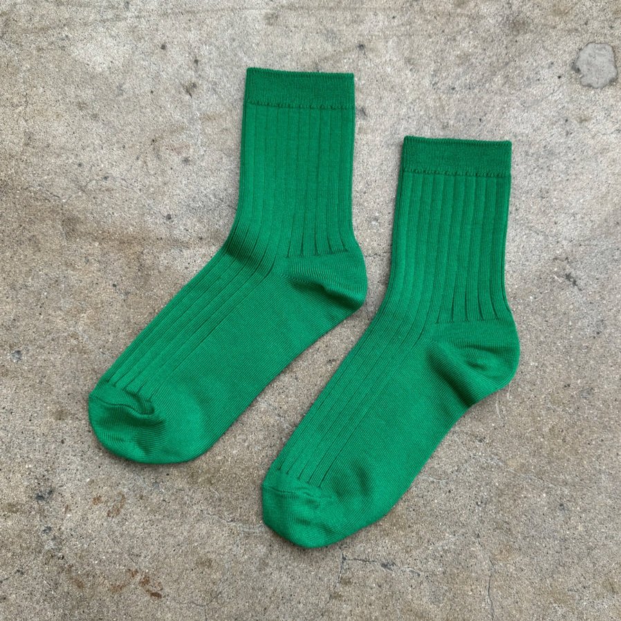 Her Socks Combed Cotton Rib Kelly Green