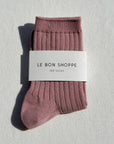 Her Socks Combed Cotton Rib Desert Rose