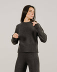 Crewneck sweater with rolled cuffs: Dark Grey