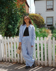 Charlotte Trouser - Blue Stripe (Cotton)
