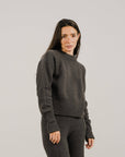 Crewneck sweater with rolled cuffs: Dark Grey