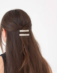 Pearly White Marble Hair Slides - Set of 2