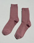 Her Socks Combed Cotton Rib Desert Rose