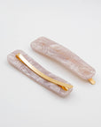 Lilac Marble Hair Slides - Set of 2